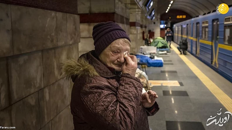 عمیق ترین ایستگاه مترو جهان میزبان پناهجویان کییف/ تصاویر